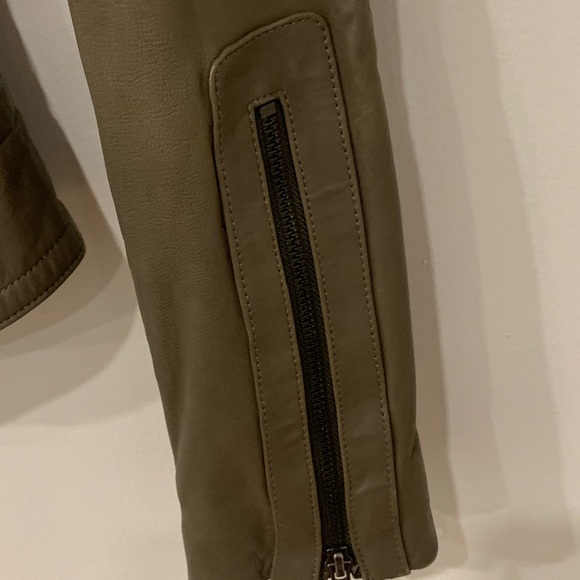Mackage army green leather biker jacket - Picture 6 of 6